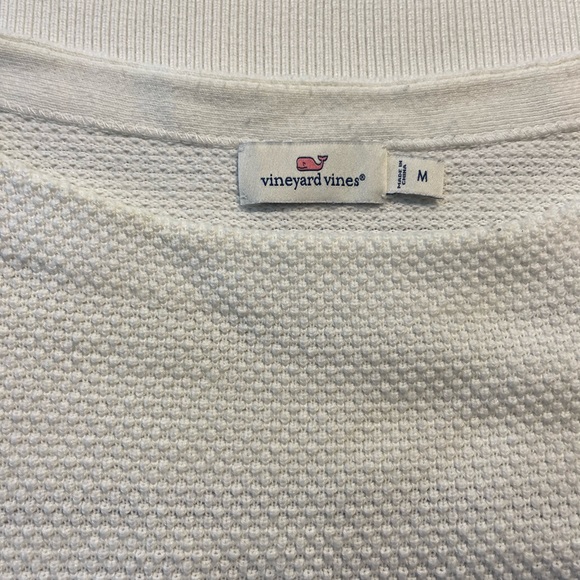 Ladies Vineyard Vines bell sleeve sweater top Size M Navy/cream. - Picture 3 of 4